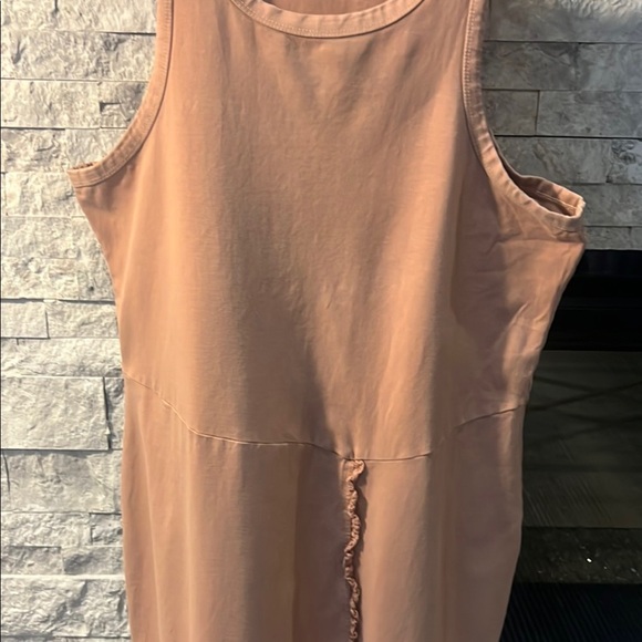 Cleo + Wolf Blush/Tan Maxi Summer dress with lace trim accent size Large - Picture 4 of 11